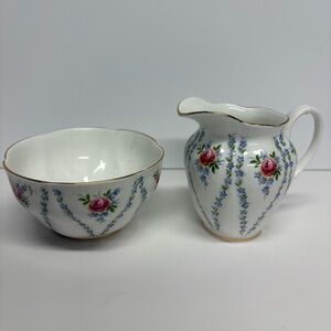 Royal Albert Minuet Bone China Creamer & Sugar Bowl Set